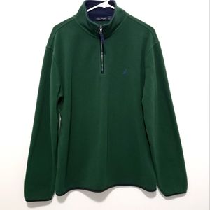 Nautica Green 1/4 Zip Fleece Pullover Men's Size Large